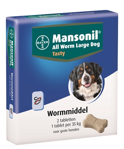 Mansonil grote hond all worm tabletten kopen? Goedkope prijzen - Snelle levering